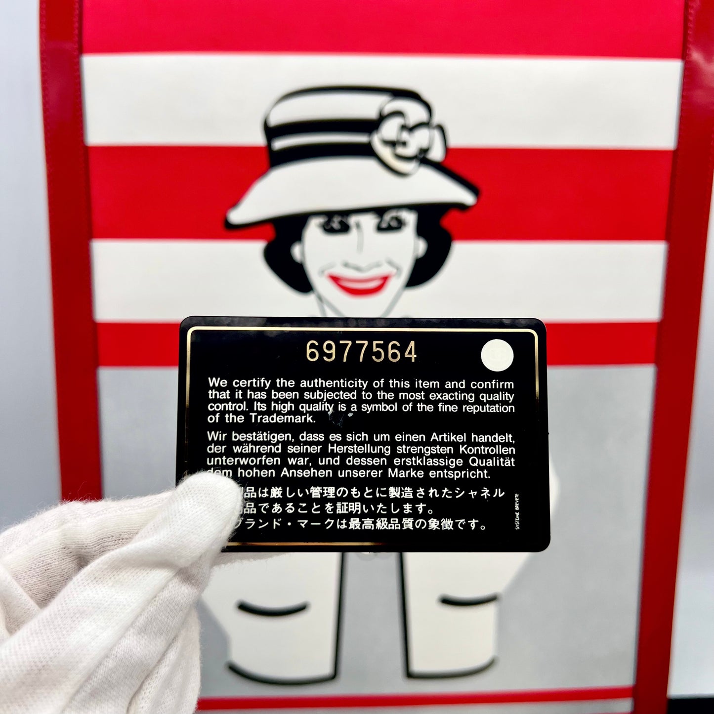 RARE☆☆☆☆☆ CHANEL Lady Coco Pattern Tote Bag Enamel