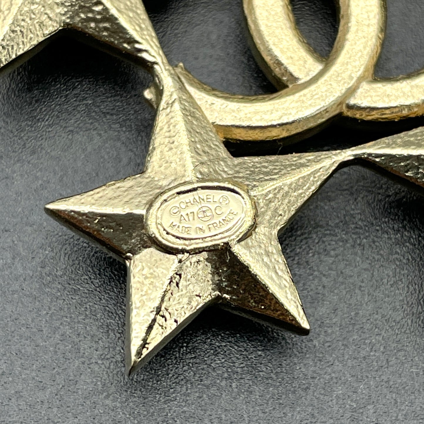 RARE☆☆ CHANEL Star Coco Mark Rhinestone Brooch A17C