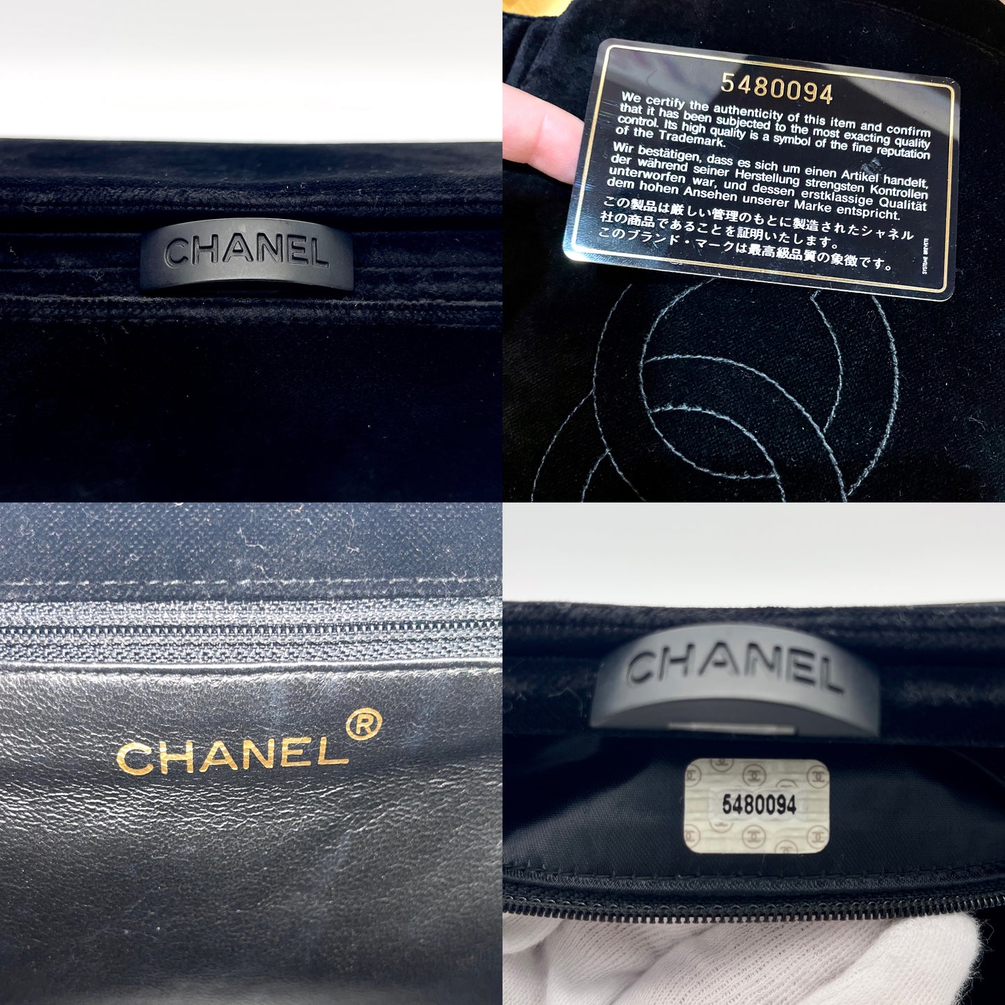 RARE☆☆☆ CHANEL Velvet Jumbo Coco Mark Handbag Black