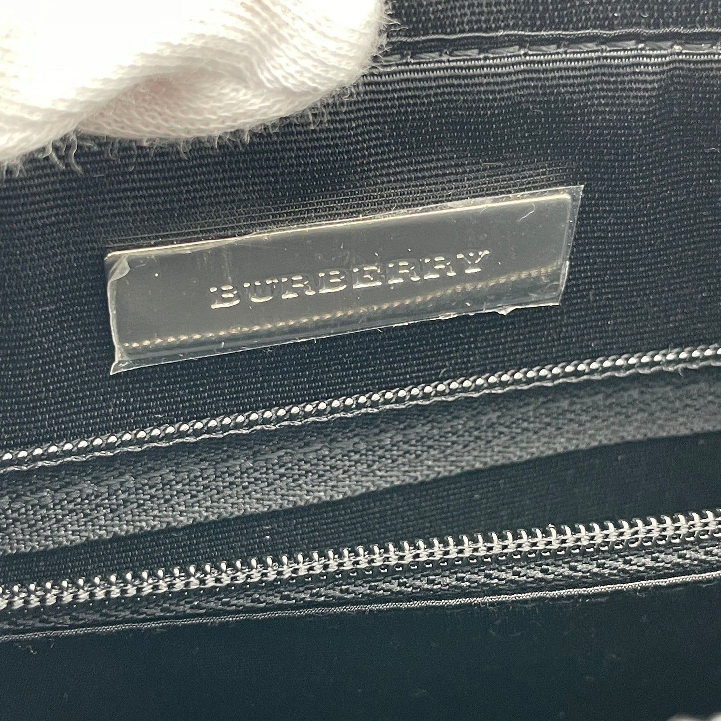 BURBERRY Checkered Shoulder Tote Bag Canvas/Leather Beige/Black