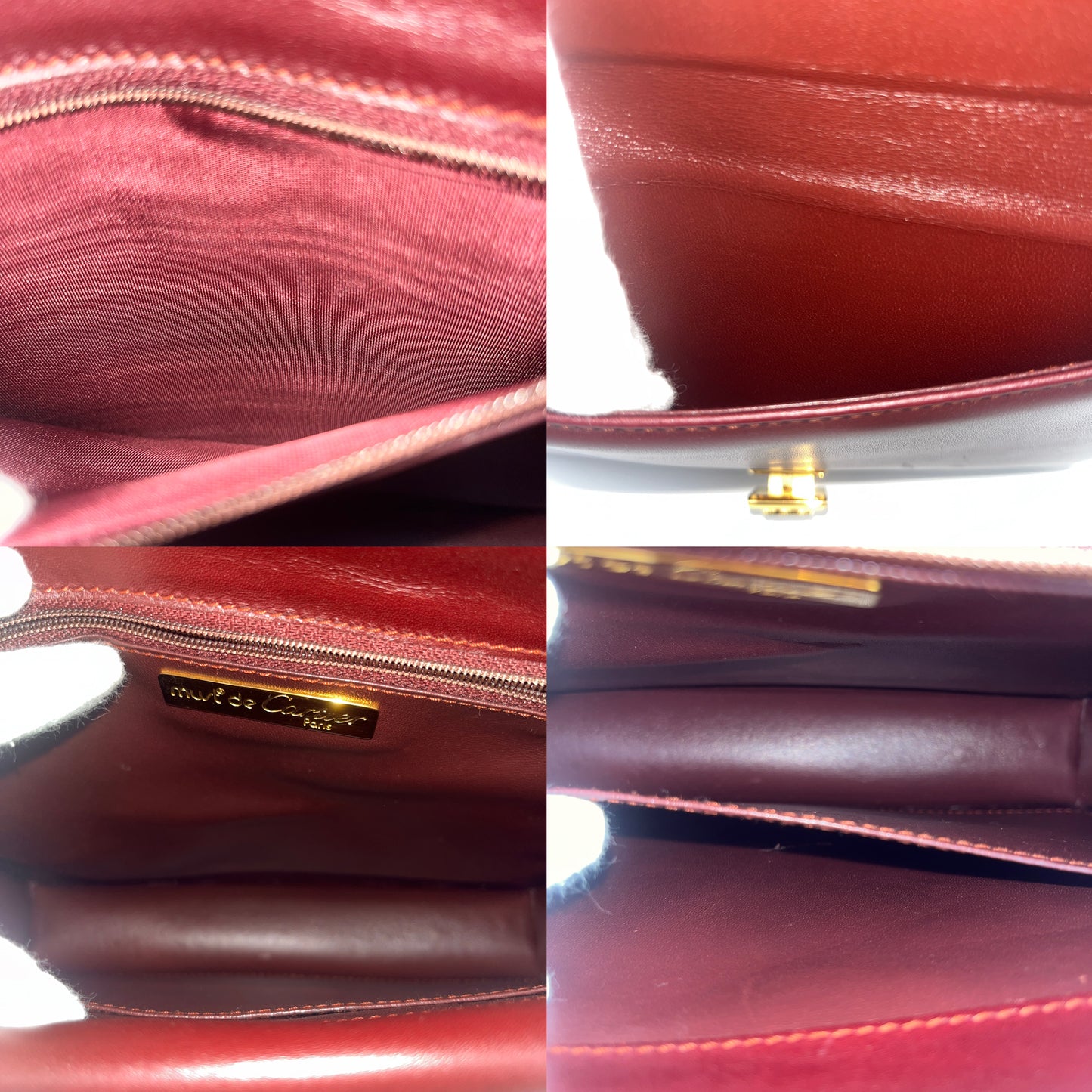 AUTH Pre-owned CARTIER Must Line Double Flap Shoulder Bag