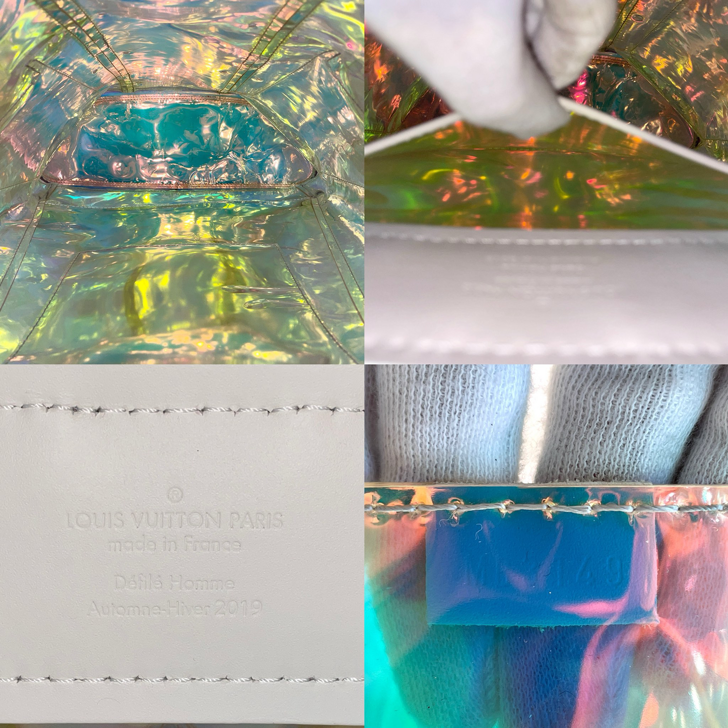 RARE☆☆☆☆☆LOUIS VUITTON 2019SS Monogram Prism Christopher GM M44766 Backpack Iridescent & White