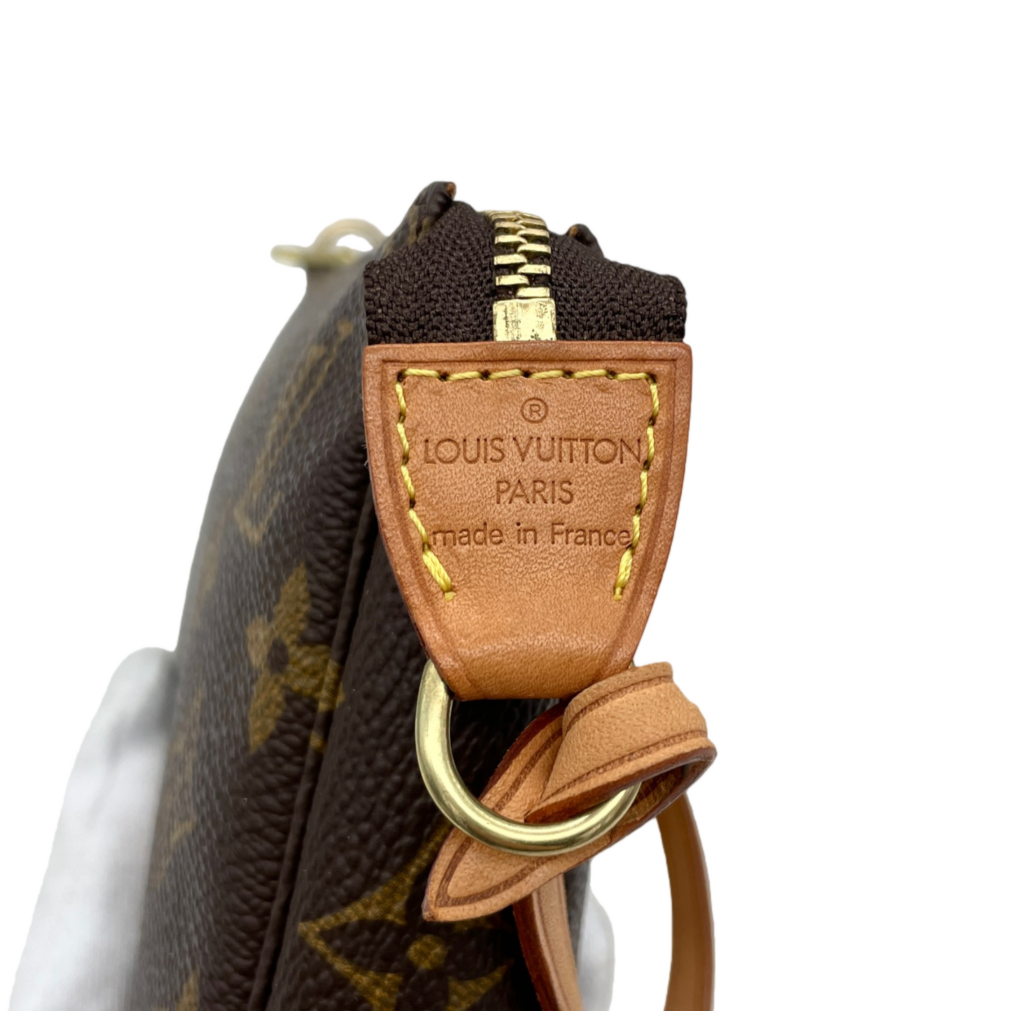 LOUIS VUITTON 2000 Pochette Monogram PVC & Leather Mahjong Bag M51980 Brown/Gold