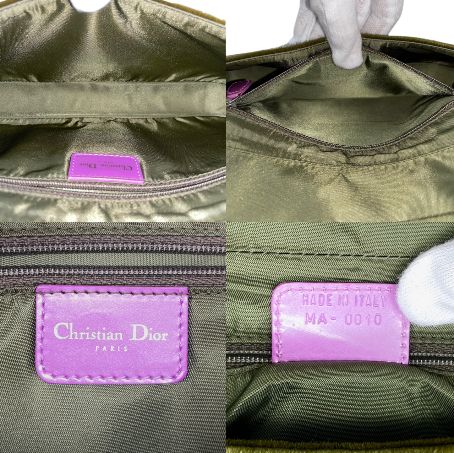 RARE☆☆☆☆☆CHRISTIAN DIOR Malice Pearl Harako Python Shoulder Bag Green & Pink