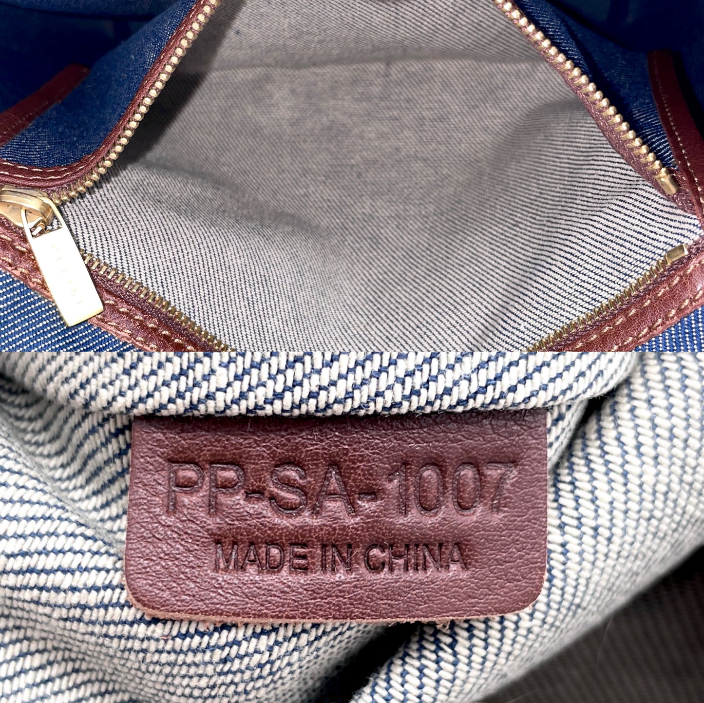 CELINE Macadam Denim Tote Bag Navy