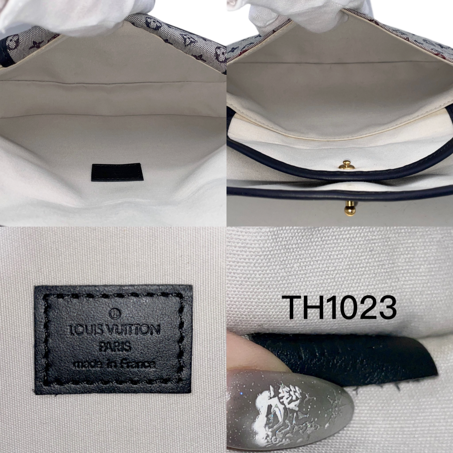 RARE☆☆☆LOUIS VUITTON Monogram Mini Lin Marjorie M92690 Shoulder Bag Navy & Gray