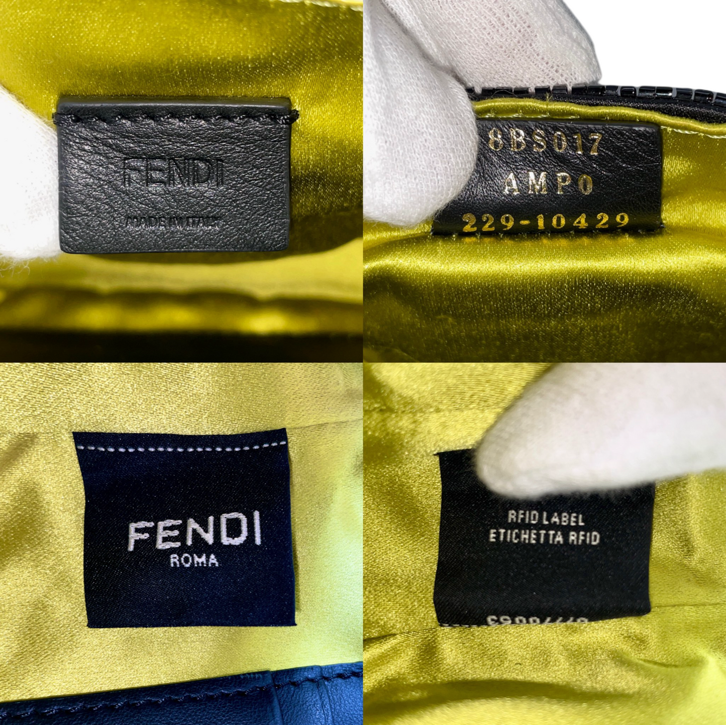 2022 New York Baguette 25th Anniversary Collection RARE☆☆☆☆☆FENDI Sequins Mini Mamma Baguette 2-Way Hand Bag Black & Gold