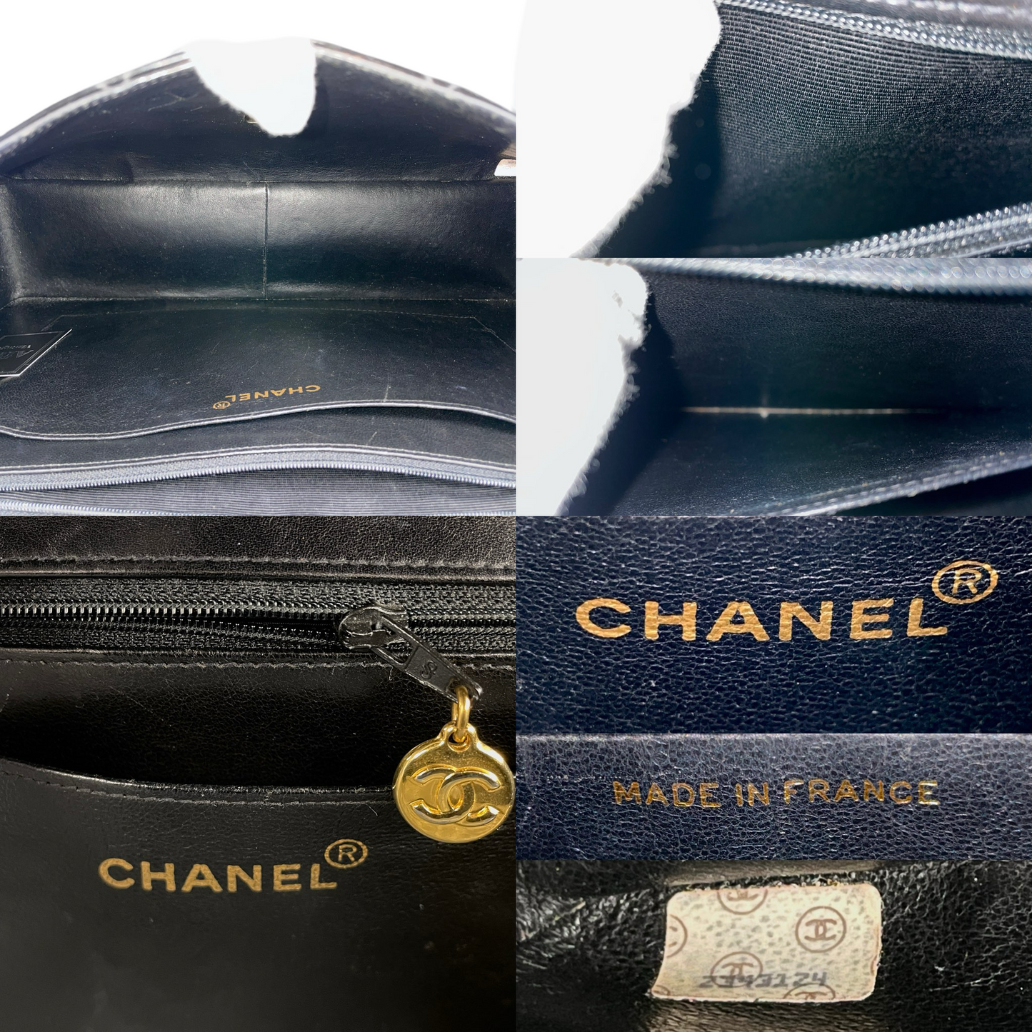 RARE☆☆☆CHANEL Enamel Matelassé Jumbo CC LOGO Double Chain Shoulder Single Flap Bag Black & Gold