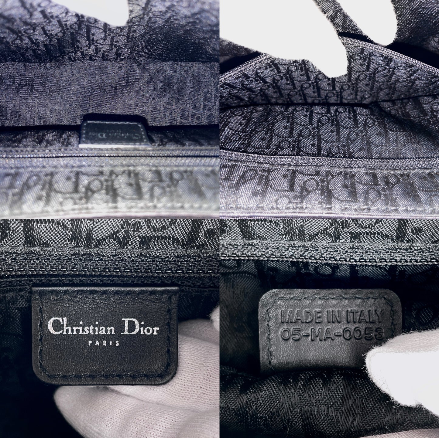 RARE☆☆☆☆CHRISTIAN DIOR 2003 Preloved Hardcore Rhinestone Chain Handle 2-Way Shoulder Bag Black
