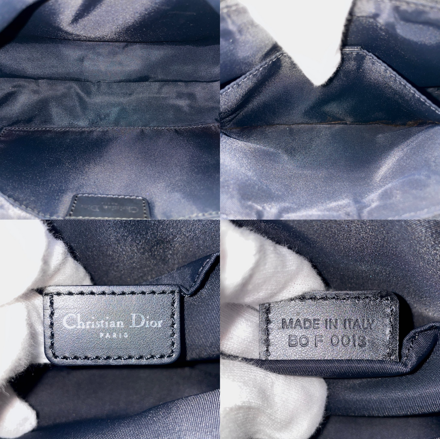 AUTHENTIC PRELOVED CHRISTIAN DIOR 2003 Trotter Canvas Accessories Pouch Hand Bag SHW Black & Gray