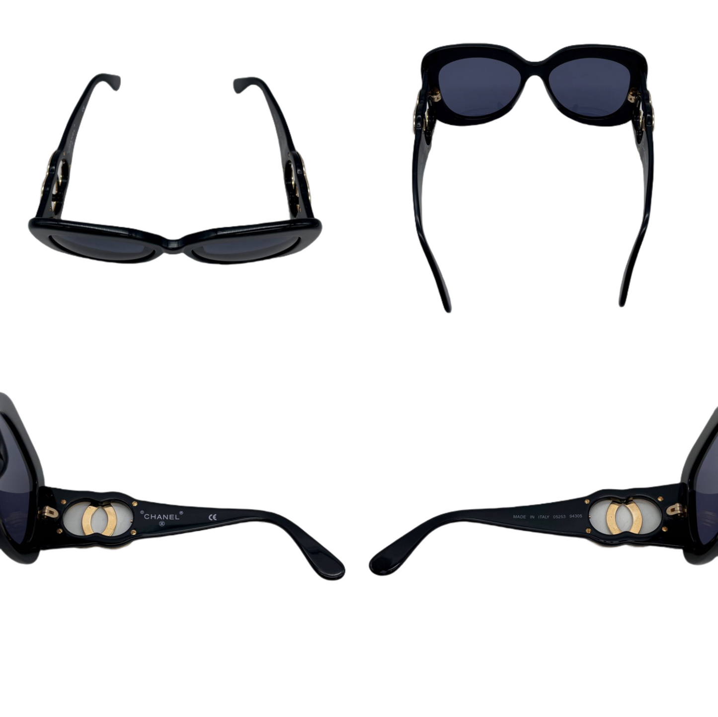 CHANEL Jumbo CC LOGOS Sunglasses Black & Gold