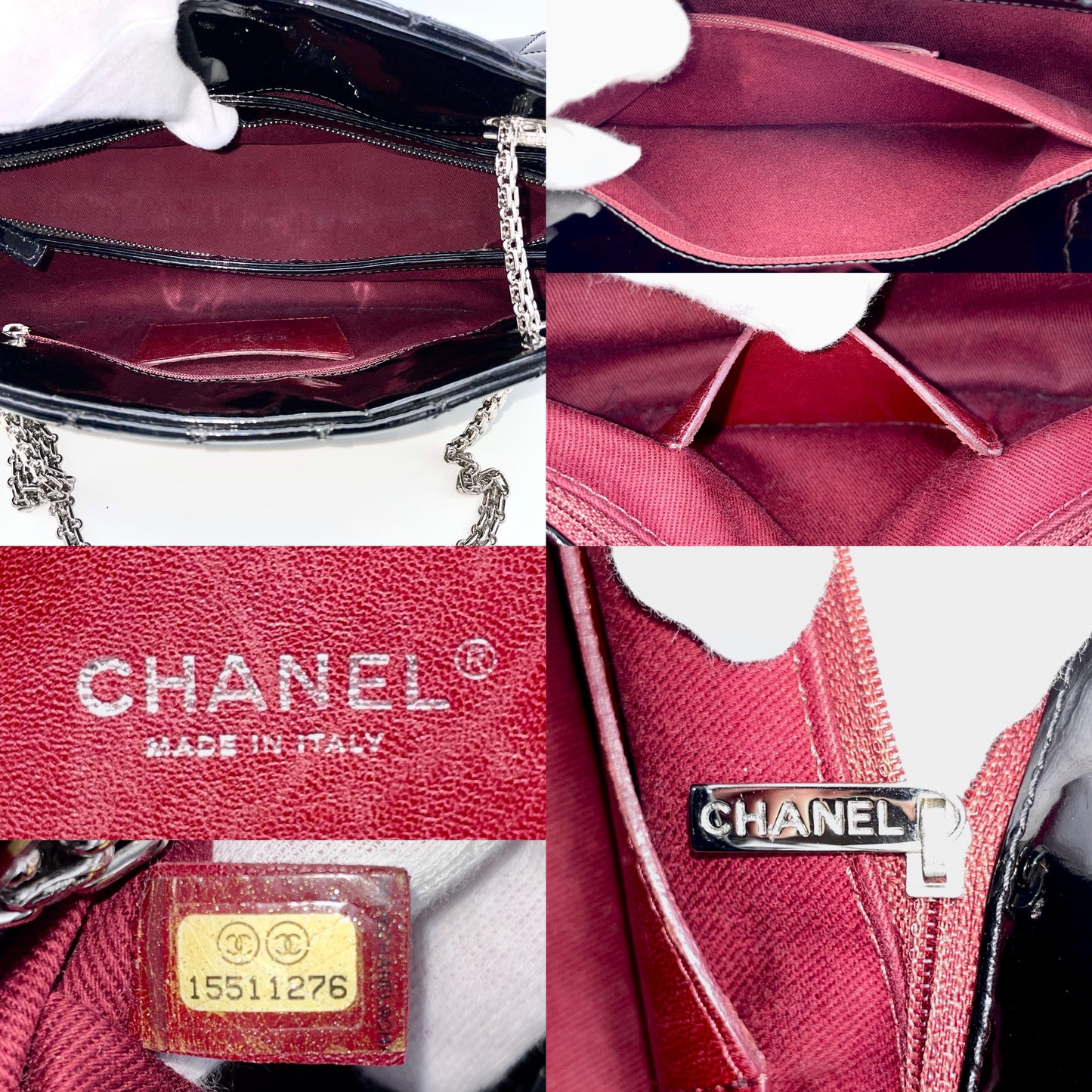 CHANEL Enamel Matelasse Coco Mark Pendant Chain Shoulder Bag