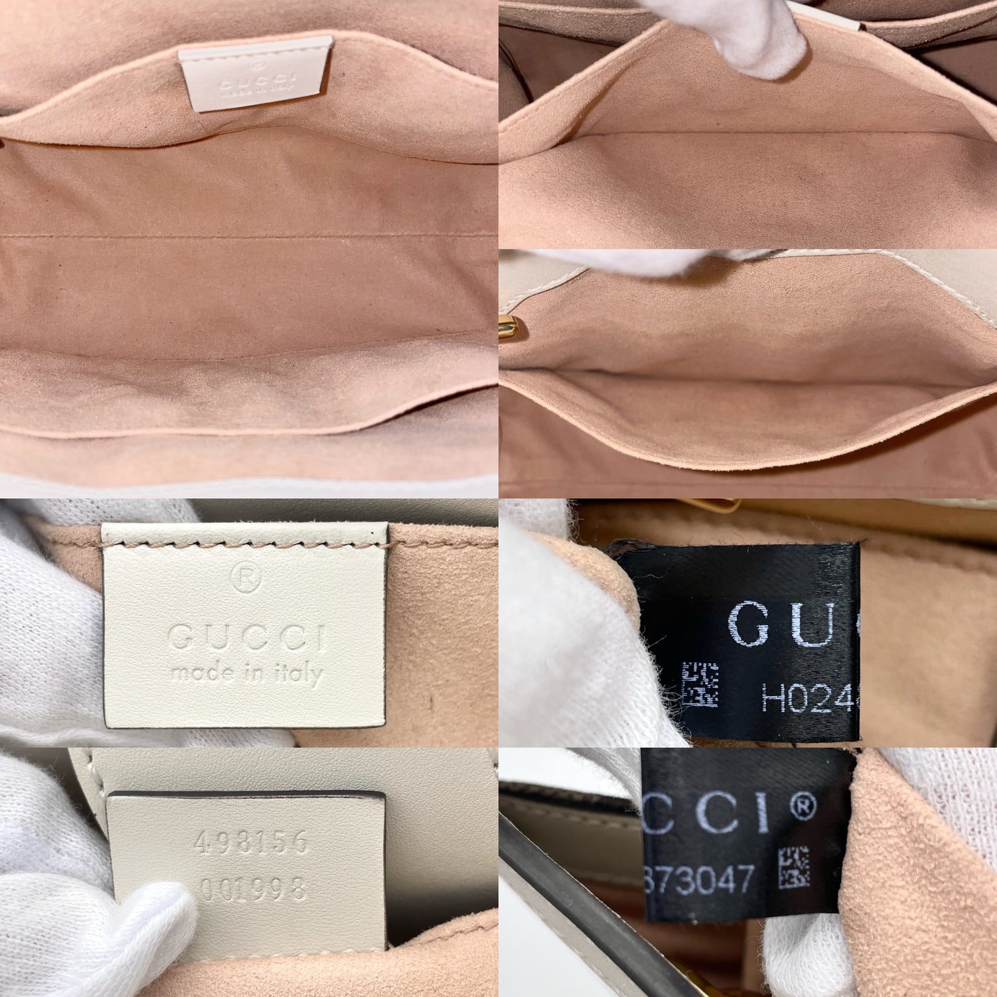 GUCCI Preloved GG Canvas Padlock Small Chain Shoulder Bag Brown & White