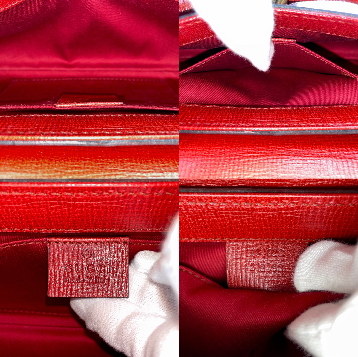 RARE☆☆☆☆GUCCI Leather Horsebit Chain Shoulder Flap Bag Red & Gold