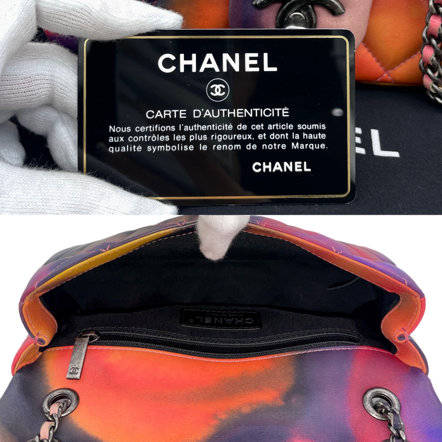 RARE☆☆☆☆☆CHANEL 2015 Limited Matelassé Flower Power Double Chain Mini Single Flap Bag Multicolor