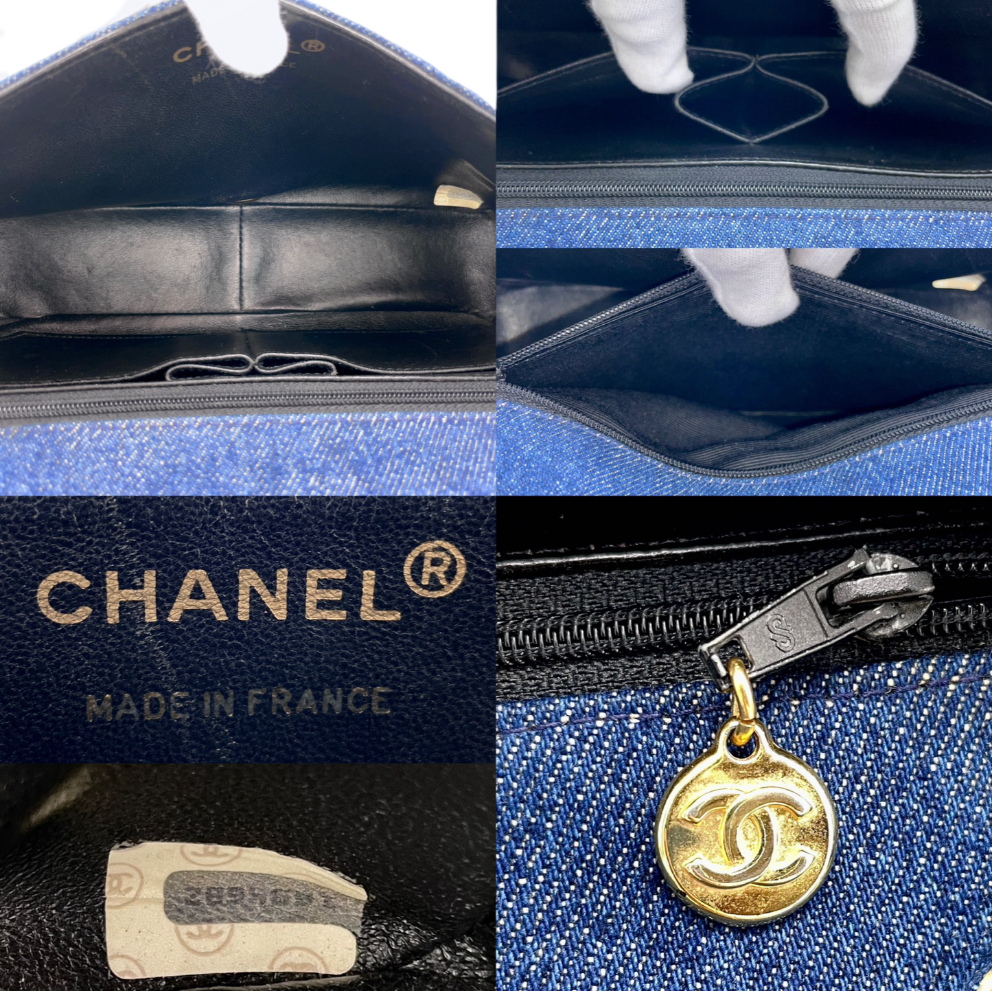 RARE☆☆☆☆CHANEL Matelasse Denim Full Flap Chain Shoulder Bag