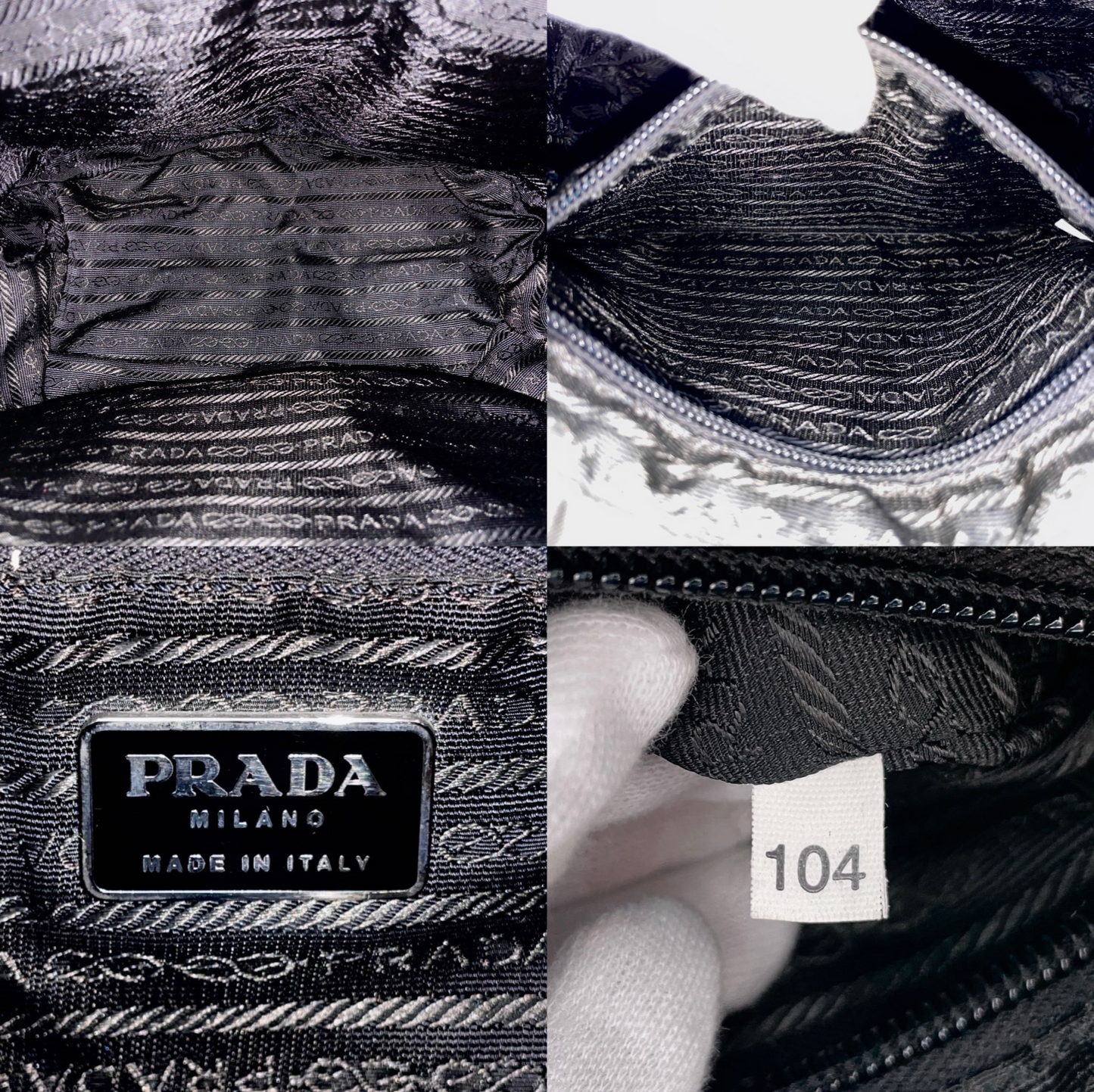 PRADA Triangle Logo Pockets Nylon Backpack PM Black & Silver