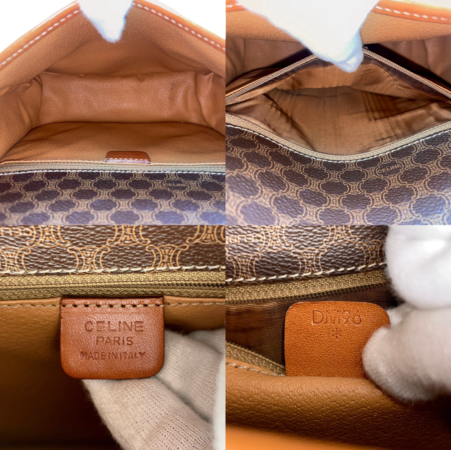 CELINE Macadam Horse Bit Crossbody Shoulder Bag Brown & Gold