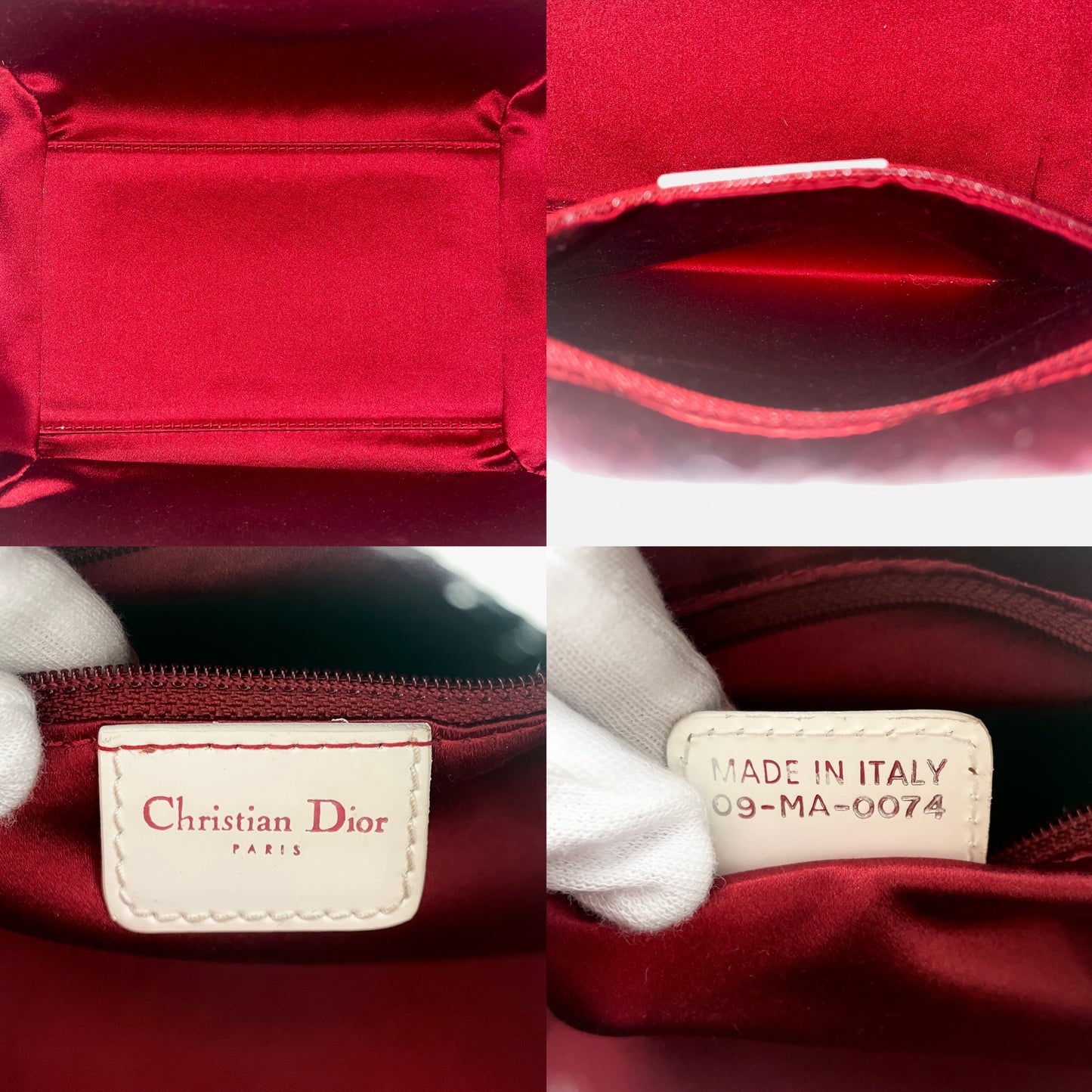 RARE☆☆☆☆☆CHRISTIAN DIOR 2004 FW Preloved Trotter Gambler Dice Bowler Hand Bag White & Silver