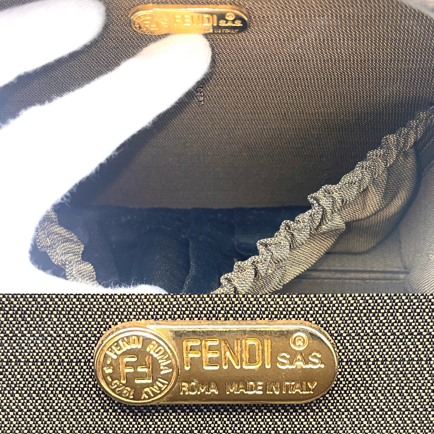 RARE☆☆☆FENDI ZUCCA 2Way Vanity Bag with Strap