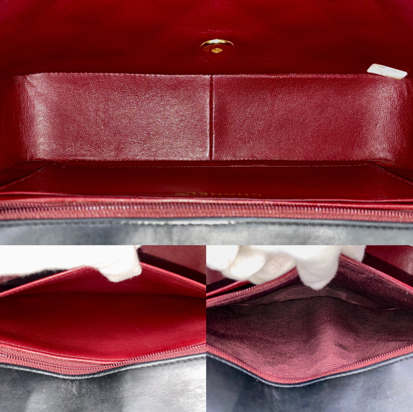 CHANEL 1992 Matelassé Lamb Skin Diana Medium 25cm Chain Shoulder Single Flap Bag Black & Gold