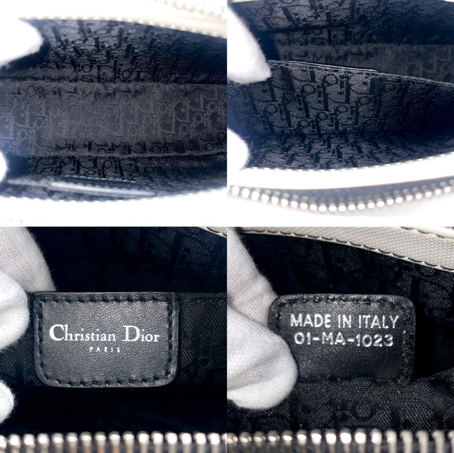 RARE☆☆☆☆CHRISTIAN DIOR Hardcore Line Rhinestone Chain Handle 2-Way Shoulder Bag White & Black SHW