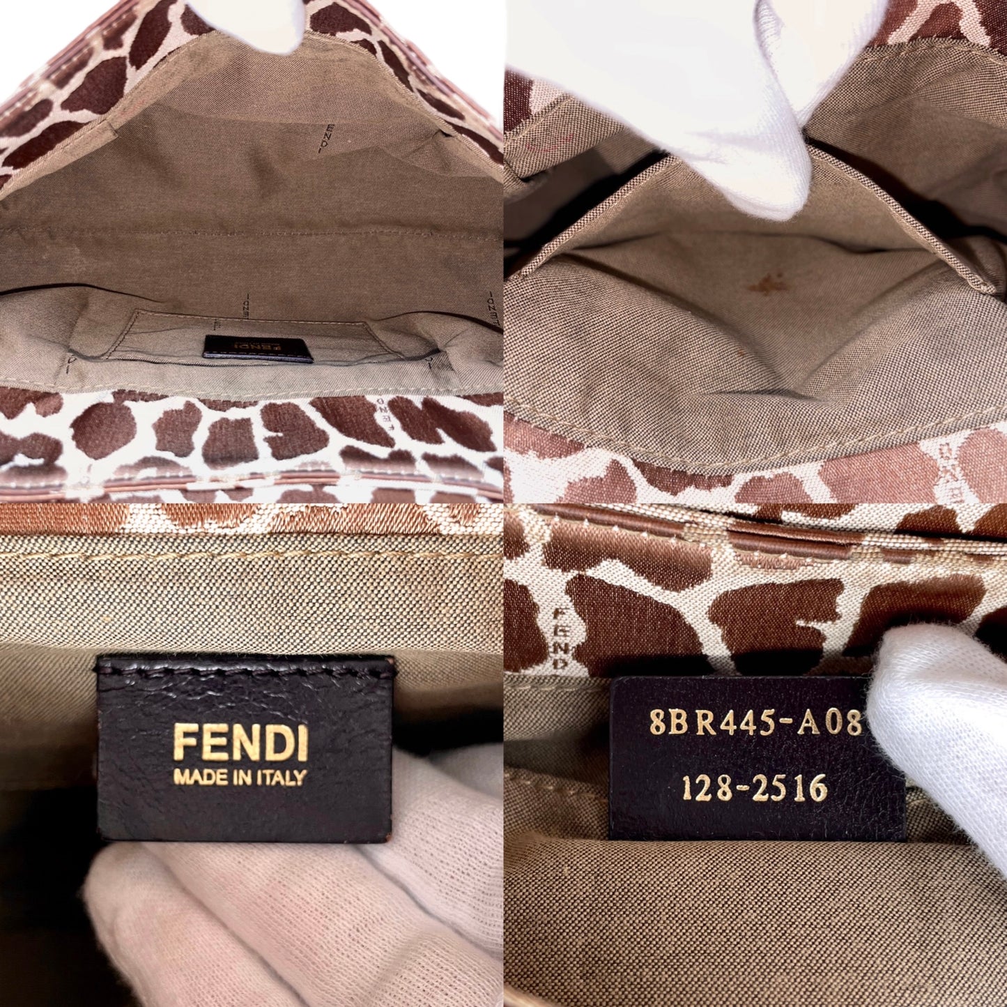 RARE☆☆☆FENDI Leopard Canvas Shef Bag Shoulder Bag Brown