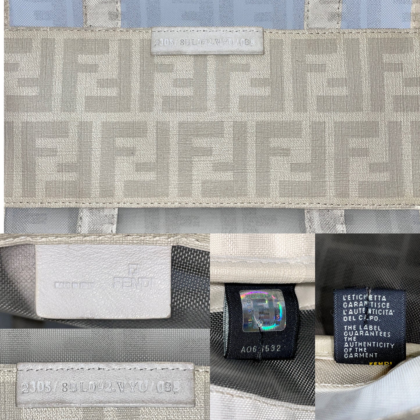 RARE☆☆☆FENDI Zucca Mesh Boston Handbag PM White