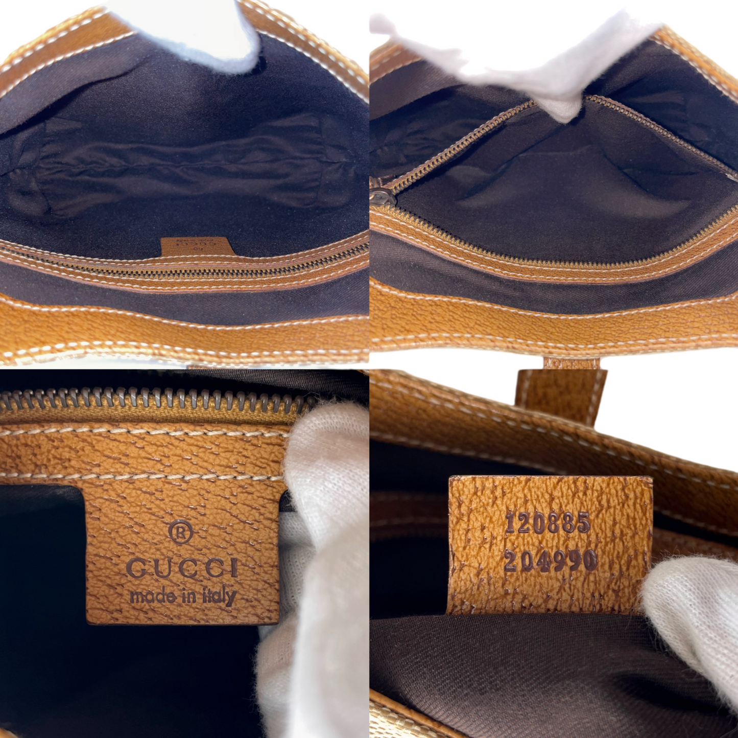 RARE☆☆☆GUCCI GG Canvas Jackie PM Shoulder Bag Brown & Gold