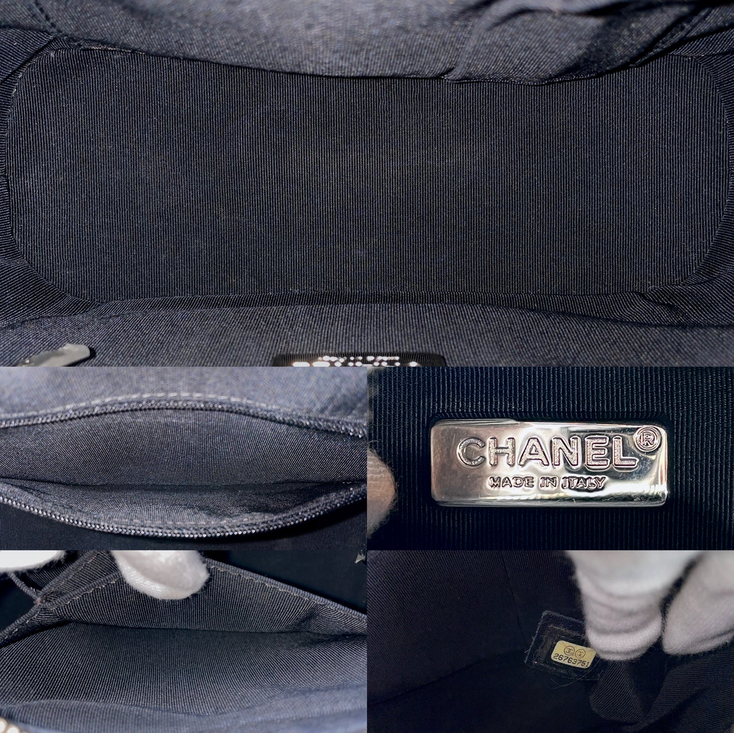 RARE☆☆☆CHANEL Gabrielle de Chanel Line Double Chains Shoulder Bag Black & White