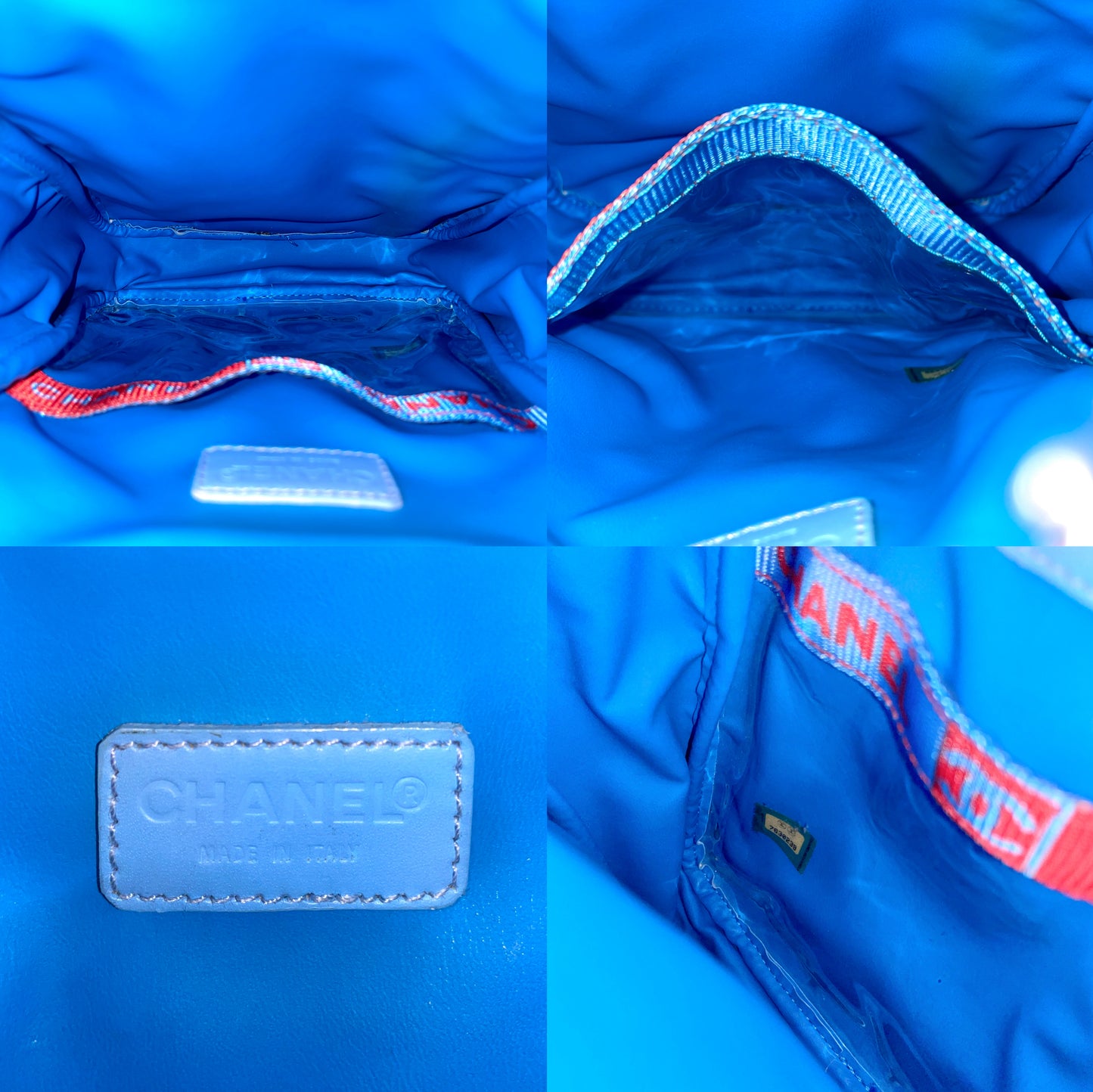 RARE☆☆☆CHANEL 2001 Sports Line CC Pendant Shoulder Bag/Bum Bag Blue & Red