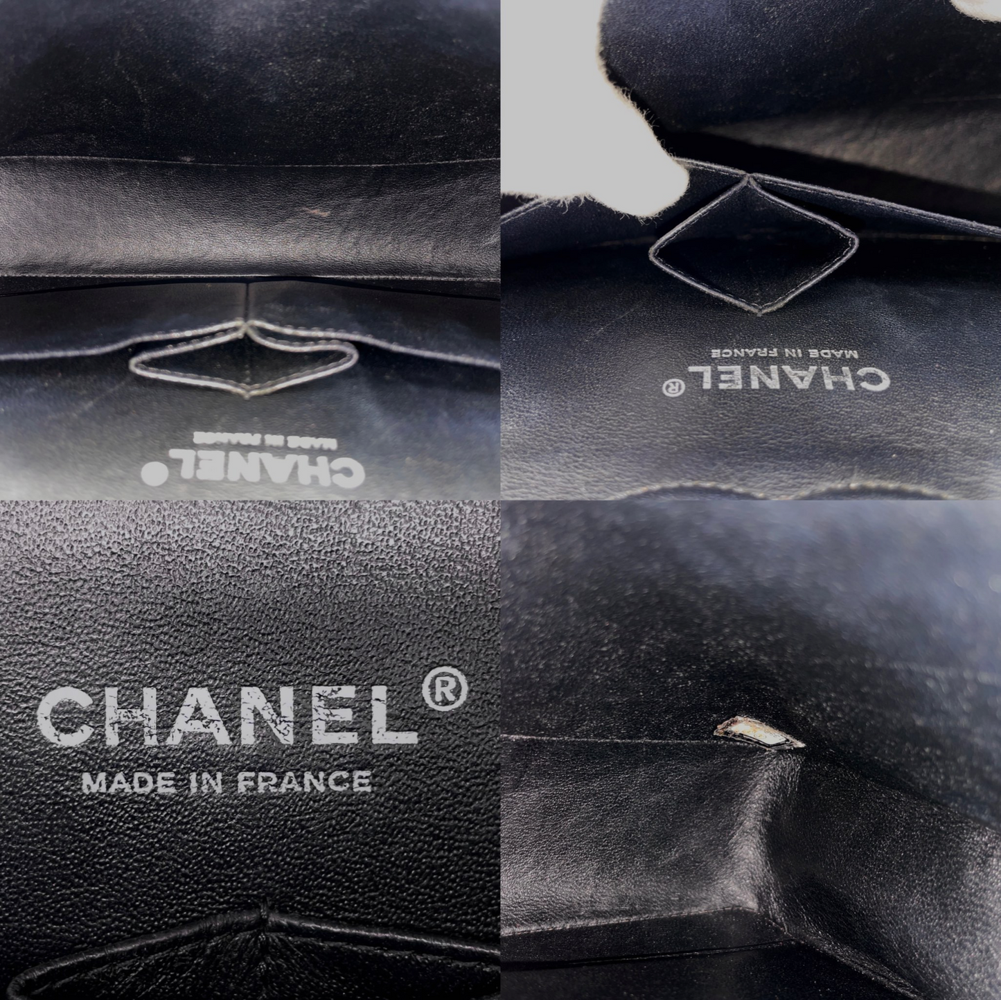 RARE☆☆☆CHANEL 2009 Matelassé Caviar Skin Leather Classic Double Chain Double Flap Bag 25cm Black & Silver #