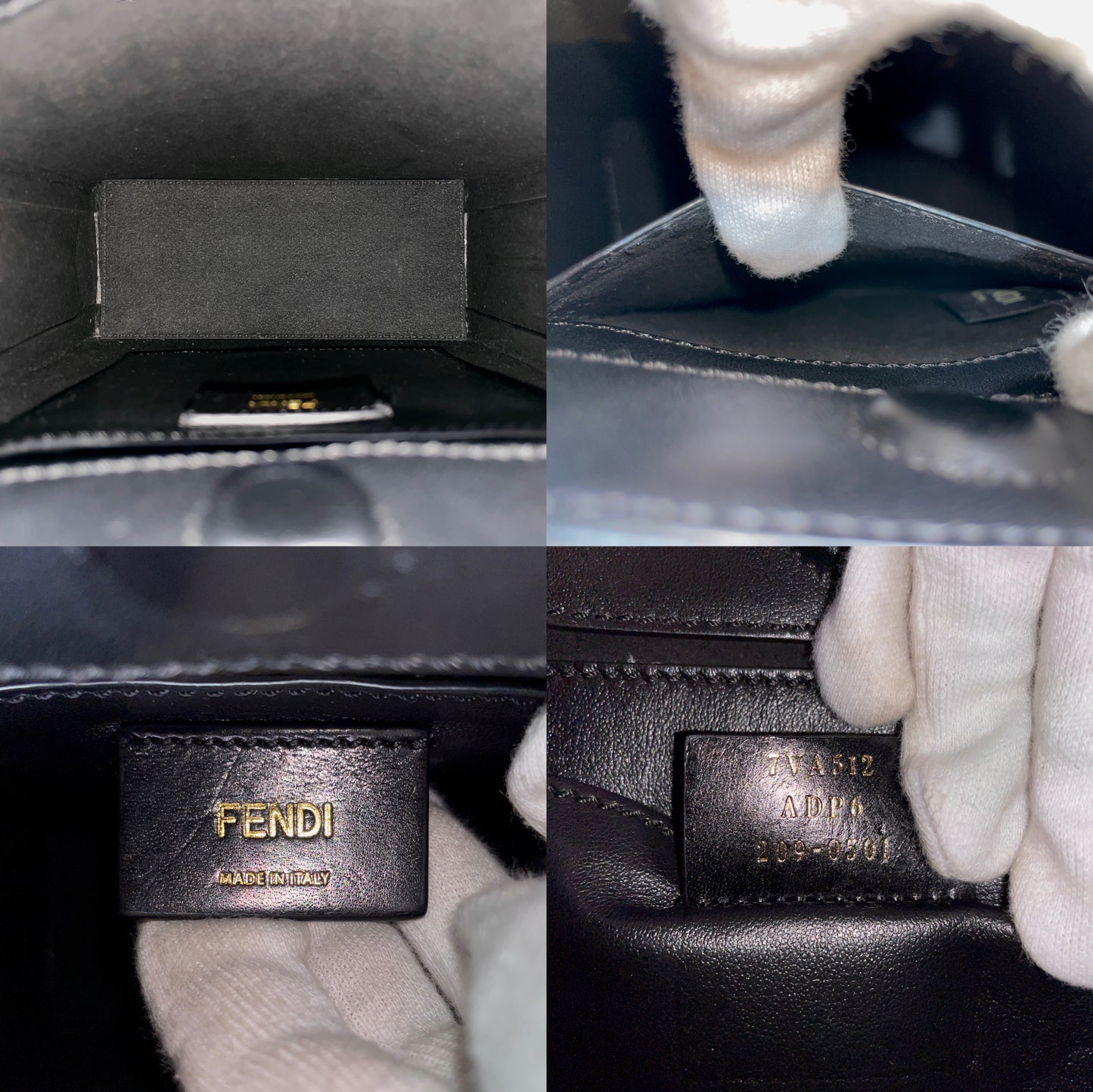 FENDI LOGO Shopper Bag 2-Way Tote Bag Yellow & Black