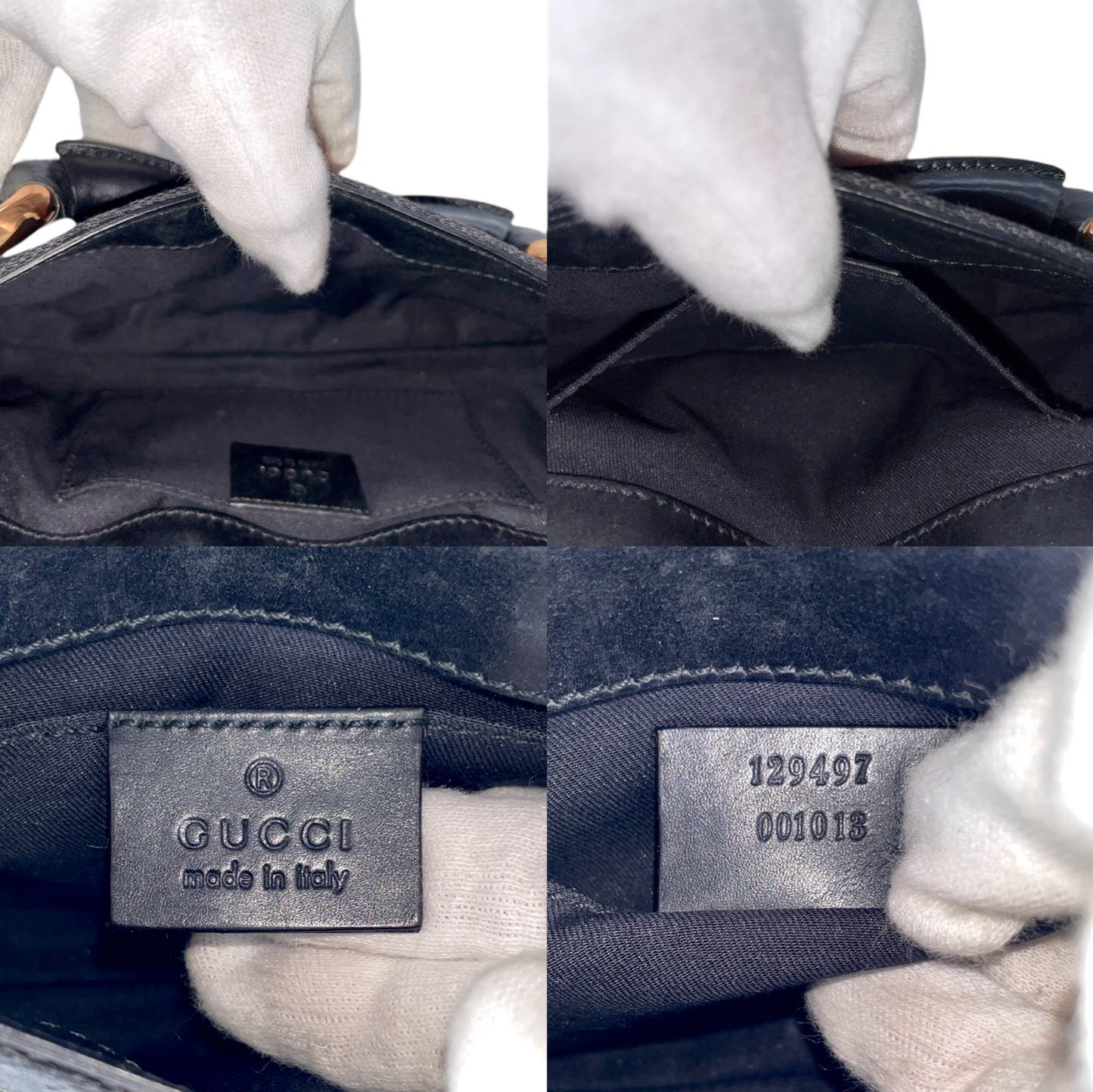 RARE☆☆☆☆GUCCI GG Canvas Horsebit Bamboo Chain Shoulder Bag Black & Pink