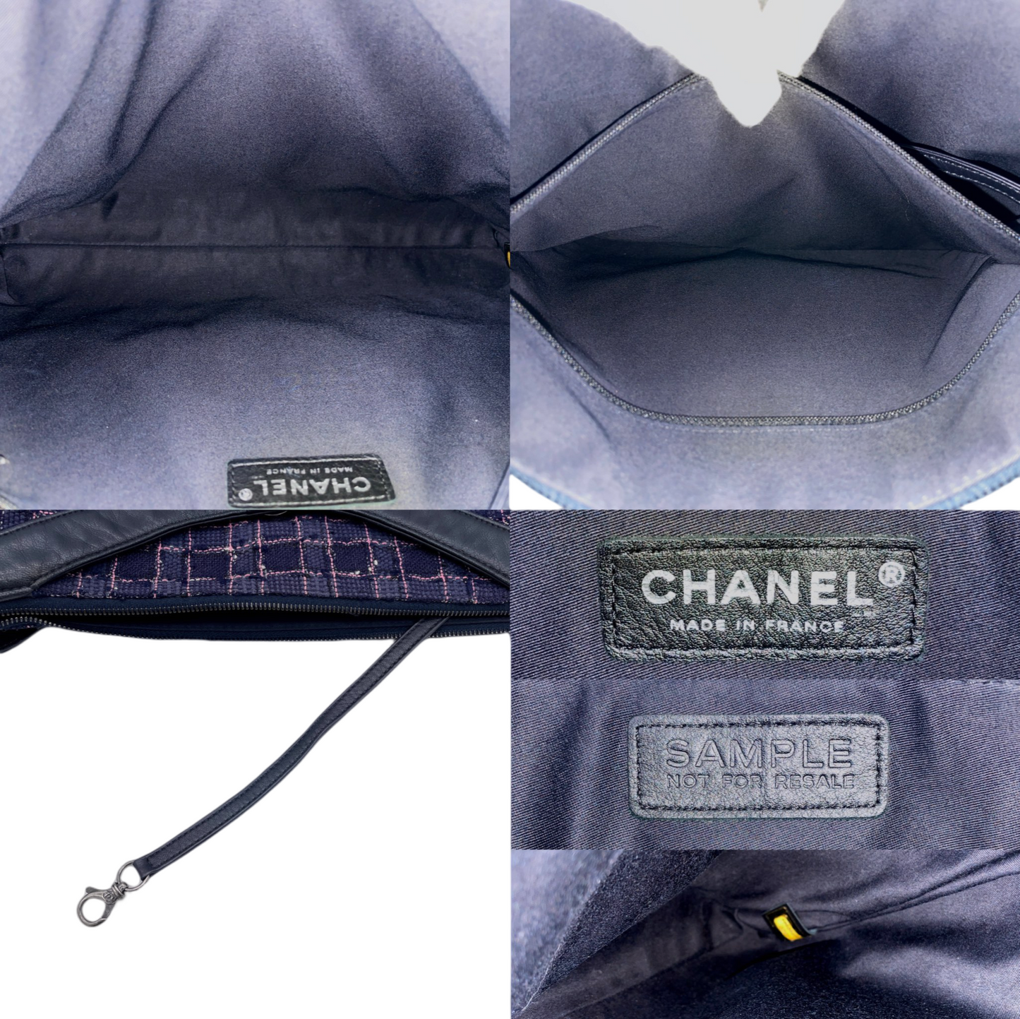 RARE☆☆☆☆☆ CHANEL 2015 SS Collection Girl Chanel Purple Tweed Black Lambskin Leather