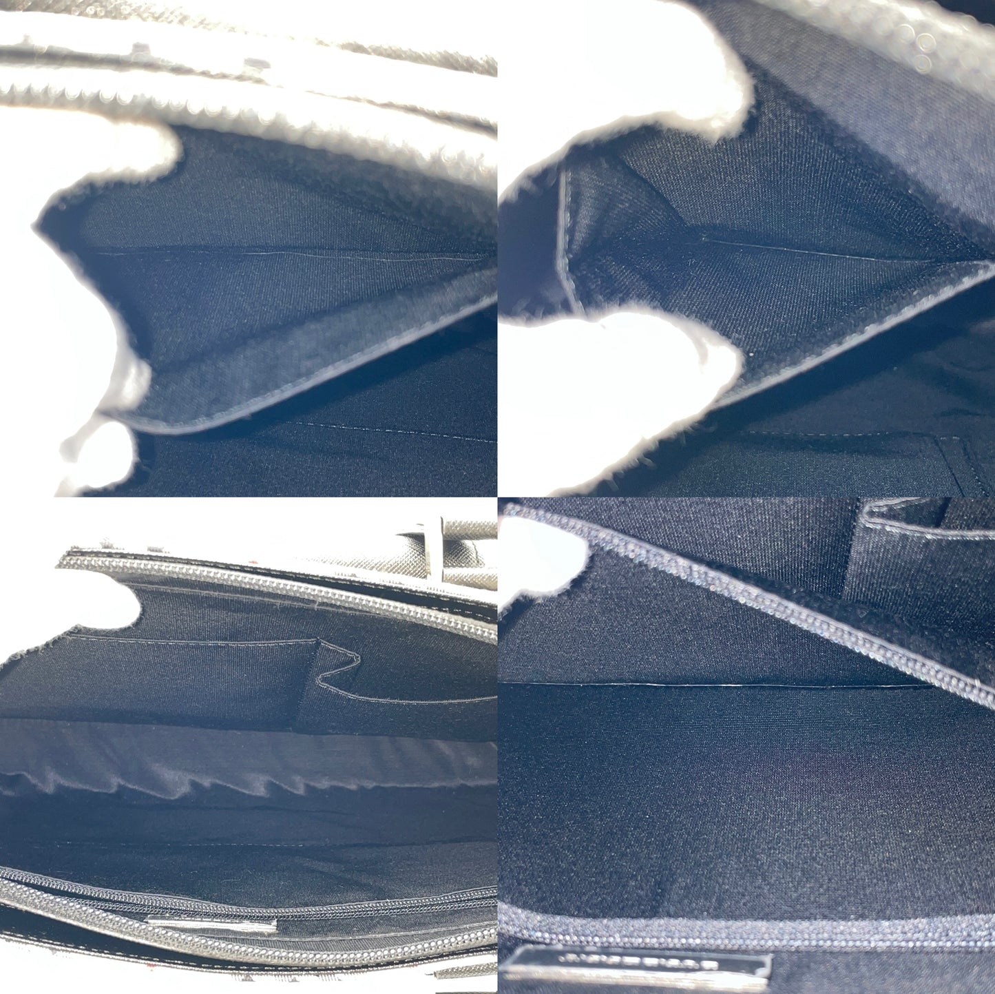 BURBERRY Check Pattern Shoulder Tote Bag Canvas / Leather Beige / Black