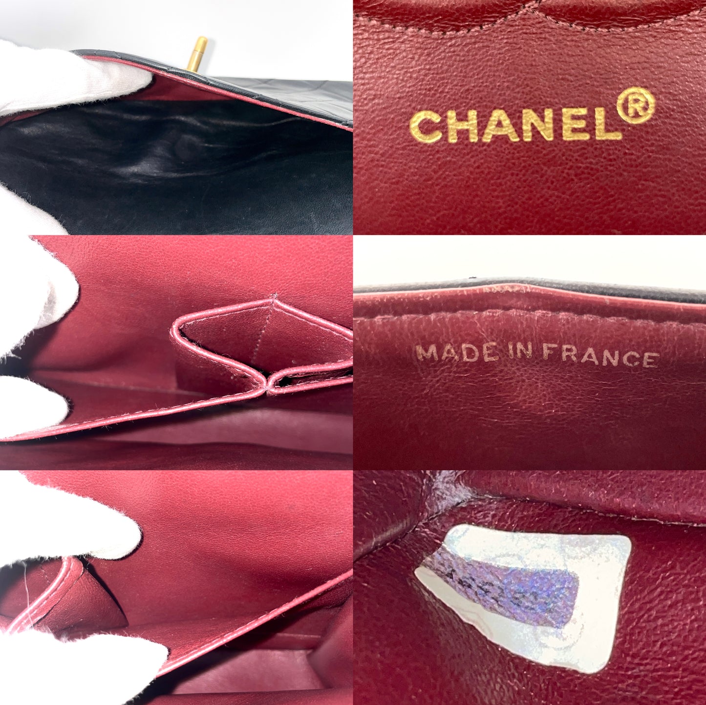 CHANEL Matelassé Lambskin Leather Classic Flap Chain Shoulder Bag MM 25cm Black & Gold #