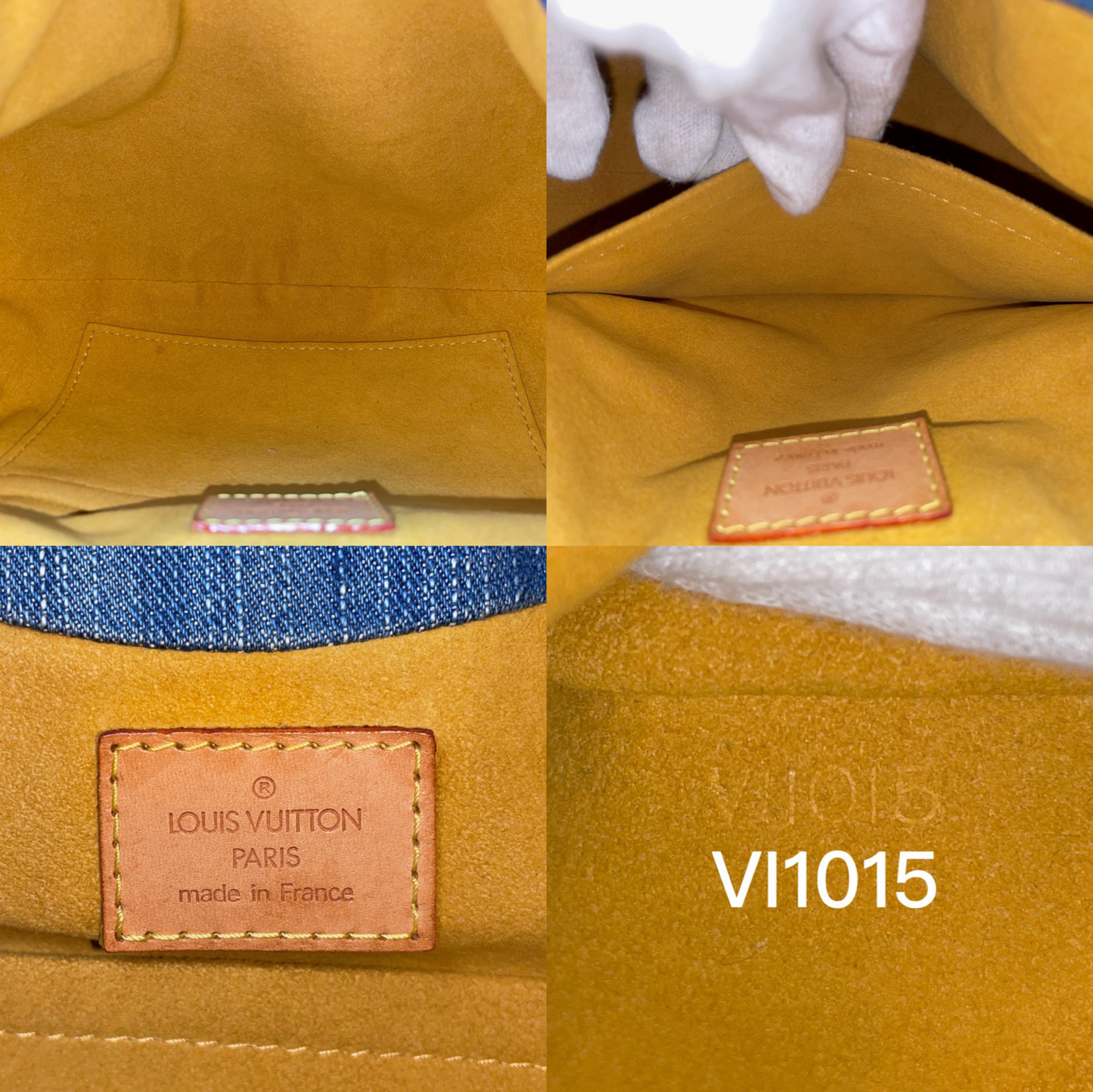 RARE☆☆☆☆☆LOUIS VUITTON 2005 Monogram Denim Pretty M95020 Hand Bag Blue & Brown