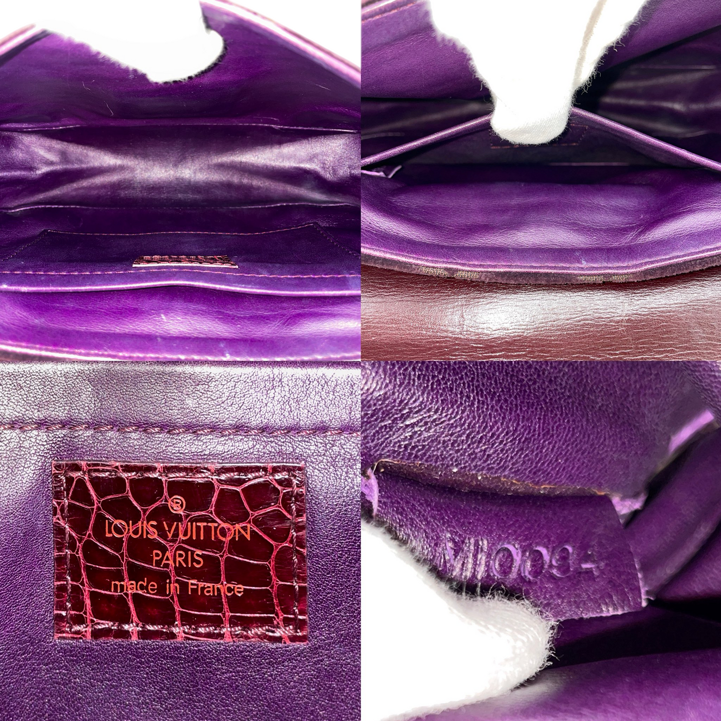 RARE★★★★★LOUIS VUITTON 2004 FW Monogram Velours Velvet & Crocodile Leather Alligator Gracie Top Handle Bag Small Purple/Gold