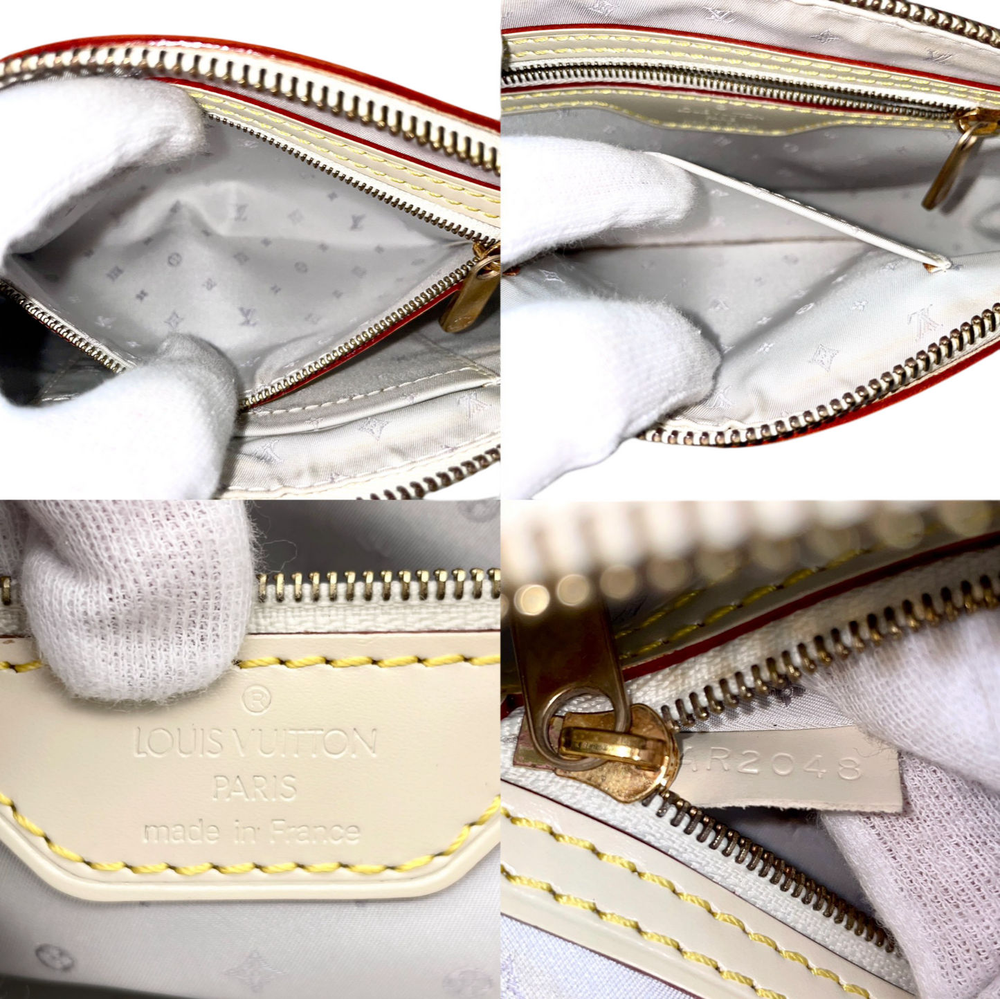 RARE☆☆☆LOUIS VUITTON Shalian Leather Clutch Bag White GHW