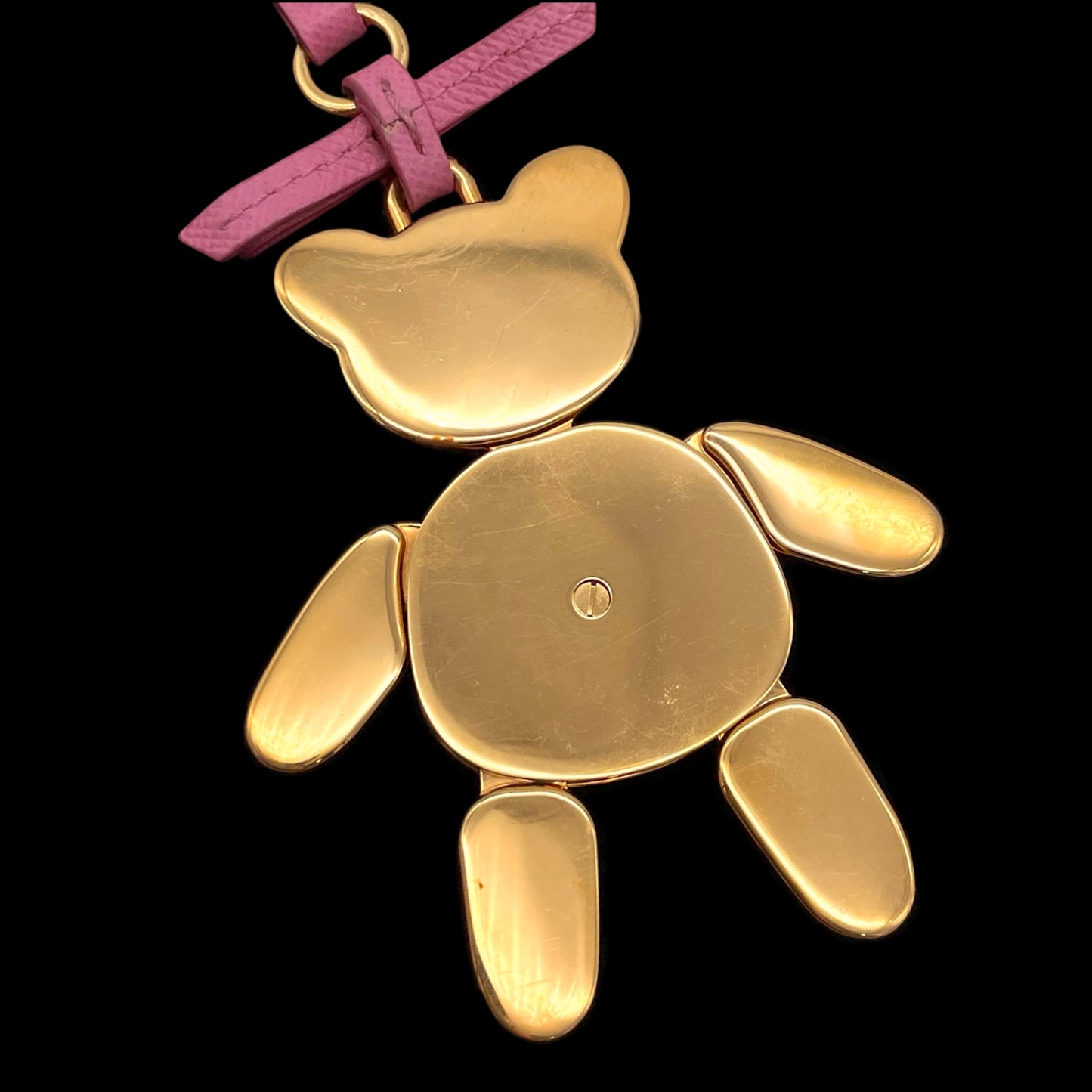 RARE☆☆☆PRADA Logo Teddy Bea Pink Key Holder Pendant