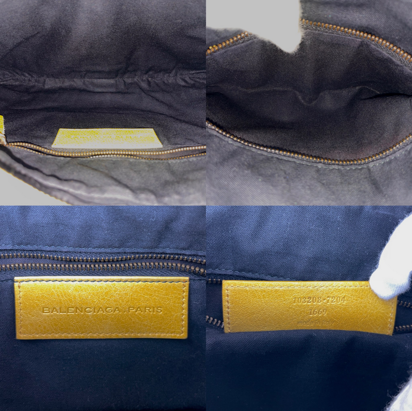 RARE☆☆☆☆Balenciaga Punching Leather Le City First 2Way Hand Bag with Strap Yellow & Brass Hardware