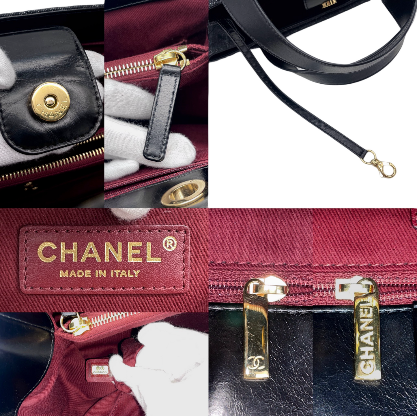 RARE☆☆☆☆ CHANEL Matelassé Denim CC LOGO Pendant 2-way Chain Shoulder Tote Bag Black & Gold
