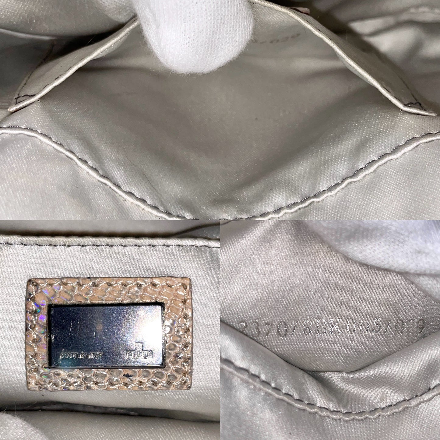 RARE☆☆☆FENDI Fur Lizard Skin Leather Mini Mamma Bucket