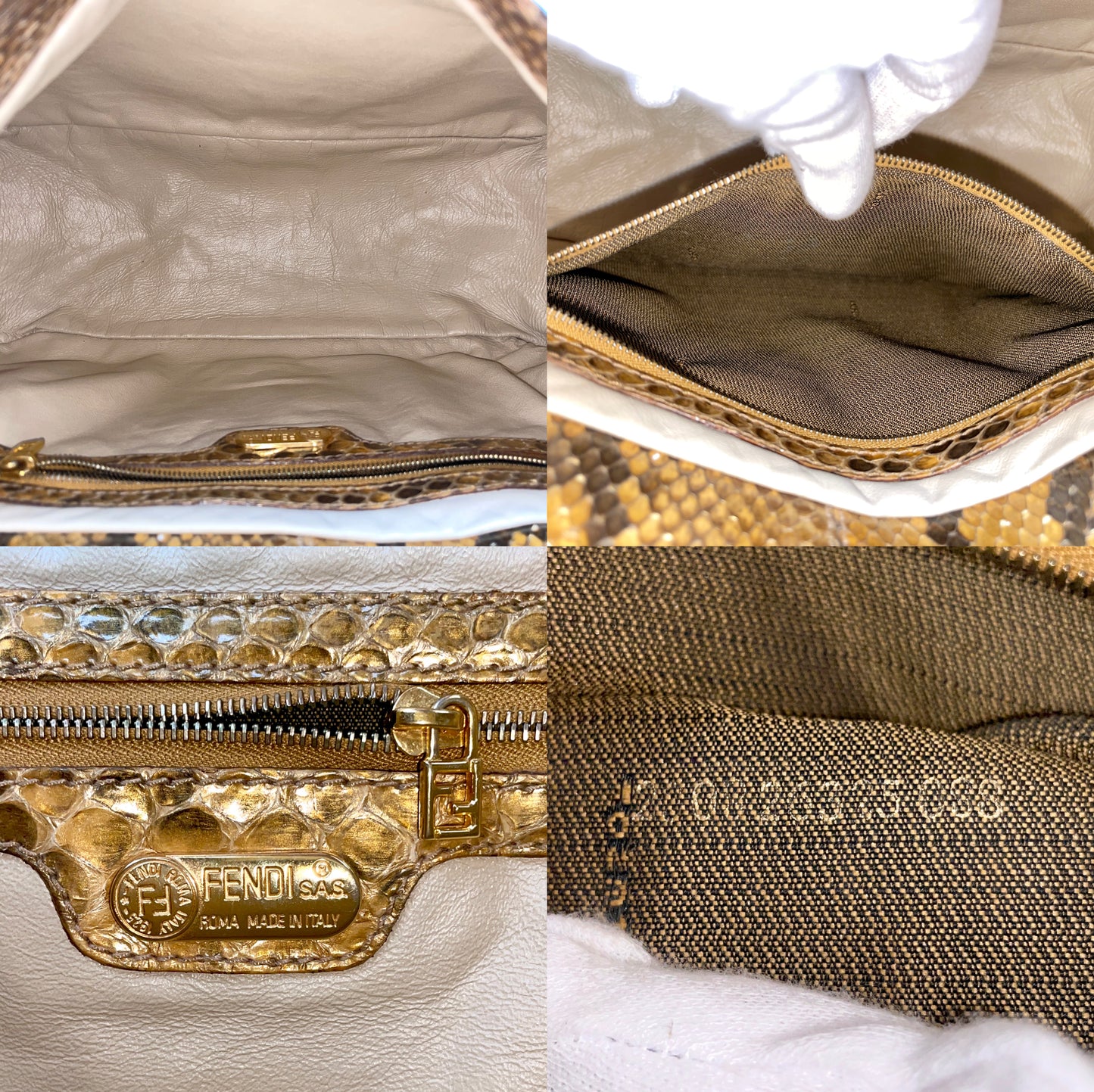 RARE☆☆☆FENDI Python Mamma Bucket GM Shoulder Bag