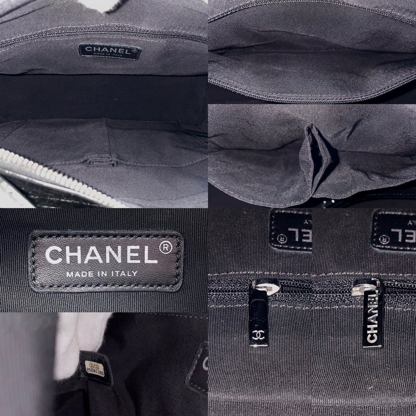 CHANEL 2019 Gabrielle de Chanel Line Double Chains Shoulder Bag New Medium Black Indigo GHW