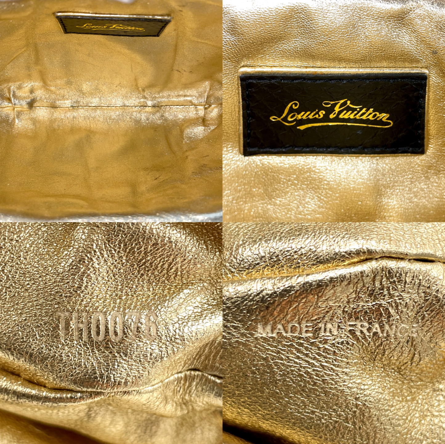 RARE☆☆☆☆☆LOUIS VUITTON Monogram Mini Lin Silk Chain Shoulder Kiss-Lock Frame Bag Black & Gold