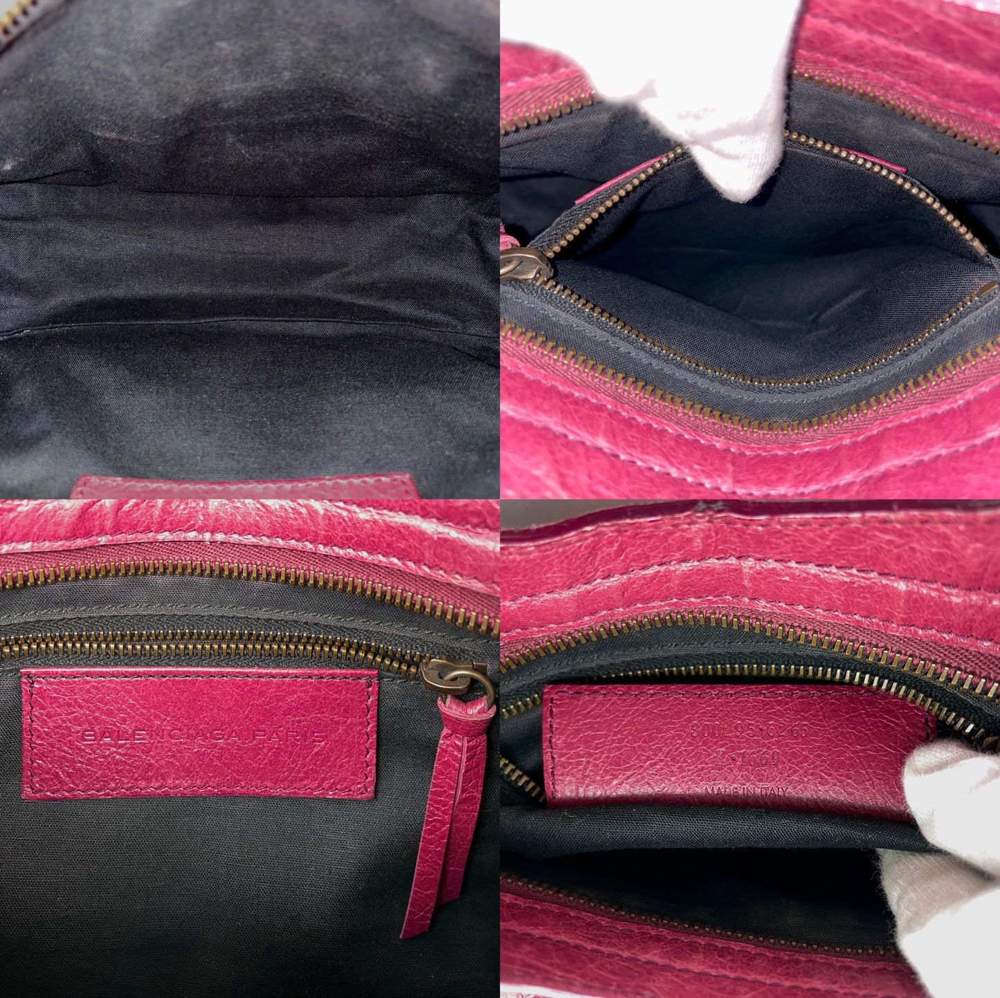 RARE☆☆☆☆Balenciaga The City Mini 2Way Hand Bag with Strap Burgundy & Antique Brass