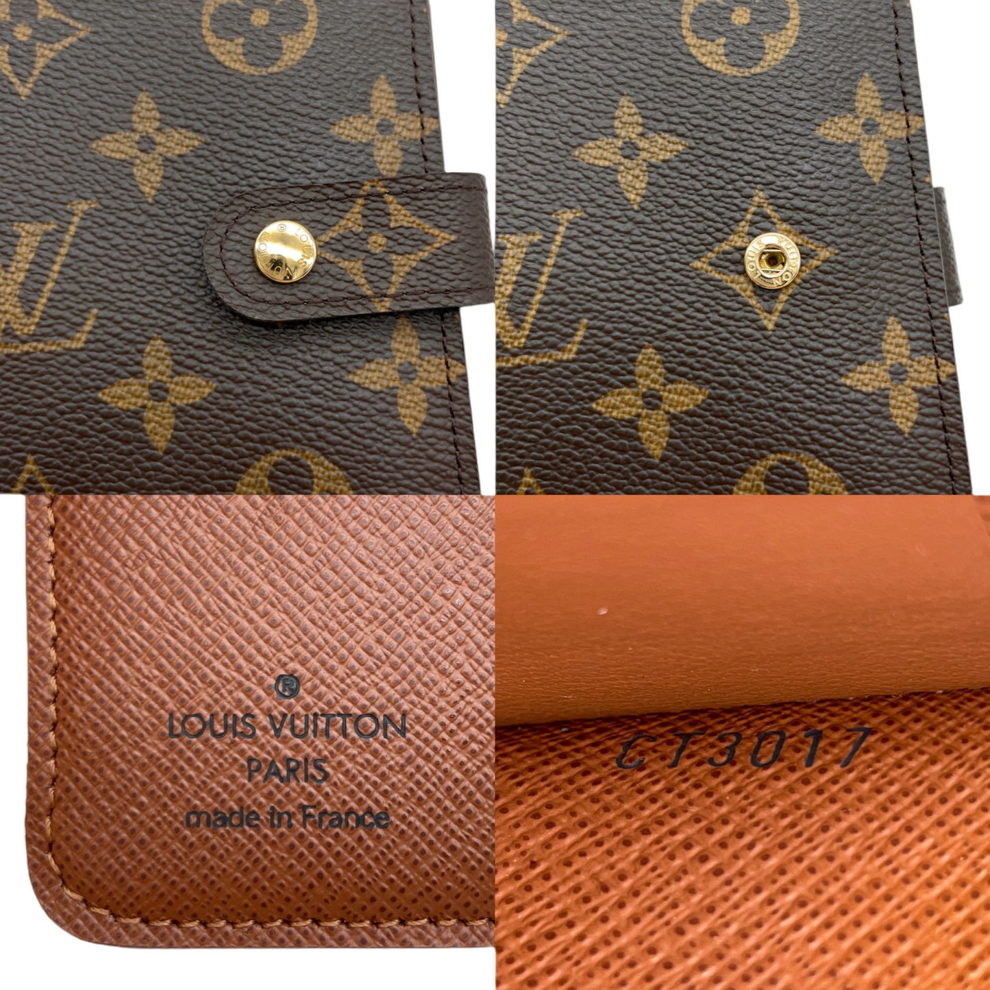 LOUIS VUITTON Monogram Compact Zip Short Wallet M61667 Brown & Gold