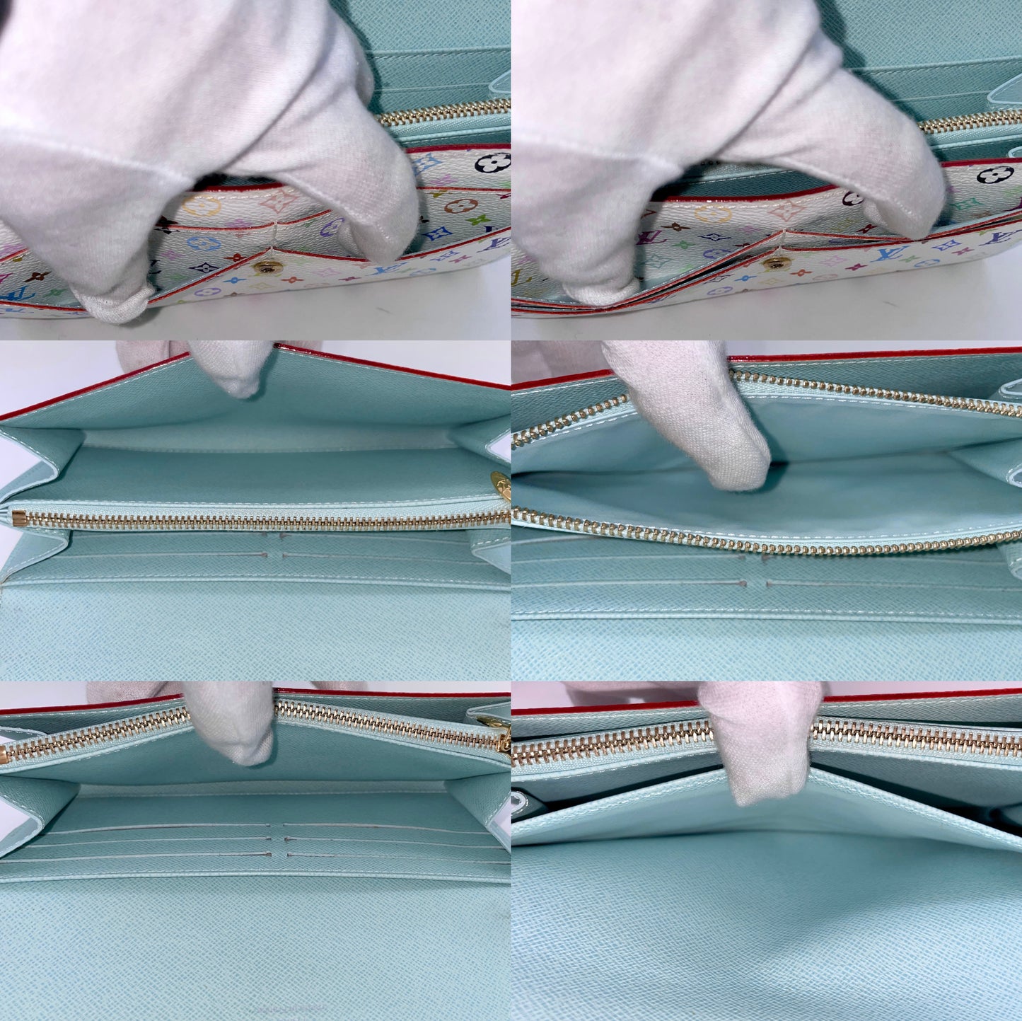 RARE☆☆LOUIS VUITTON Monogram Multicolor White Sarah Wallet M93745